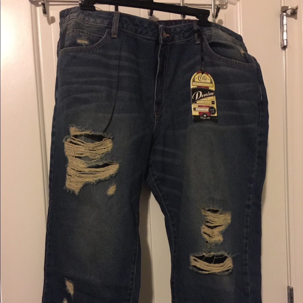 (Not available) Blue Denim Jeans with front slits